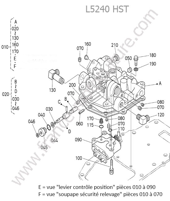 Distributeur hydraulique KUBOTA L5240