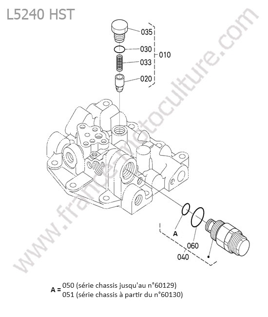 Soupape securite relevage KUBOTA L5240