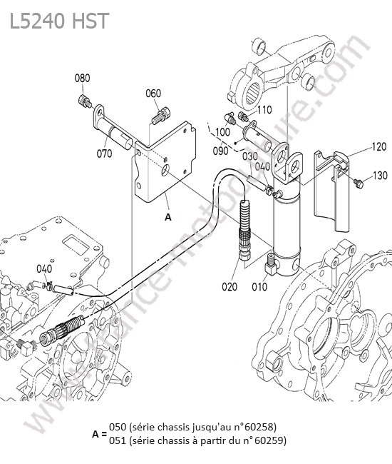 Verin 3 points gauche KUBOTA L5240