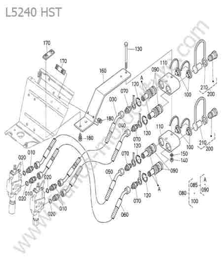 KUBOTA - L5240 : Circuit valves auxiliaire