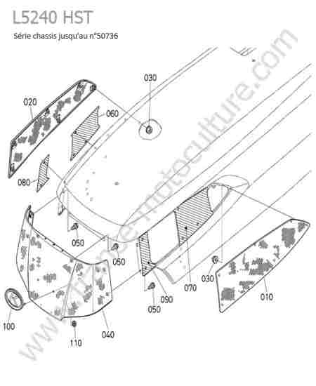 KUBOTA - L5240 : Calandre avant - serie avant 50736