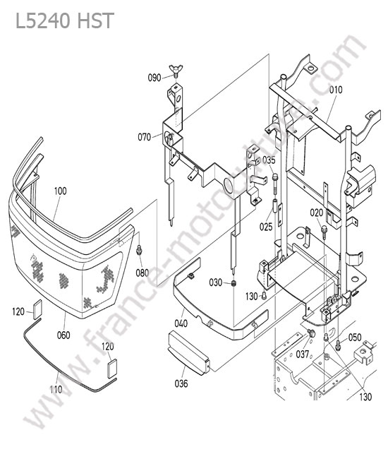 Support capot avant KUBOTA L5240