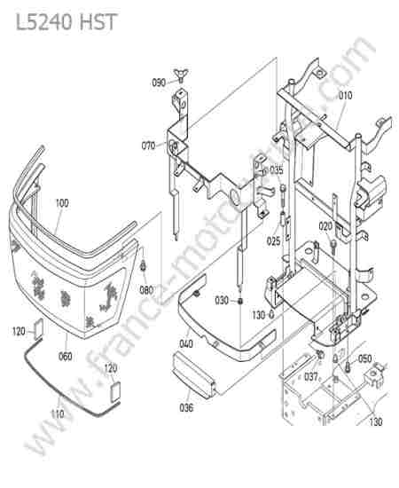 KUBOTA - L5240 : Support capot avant