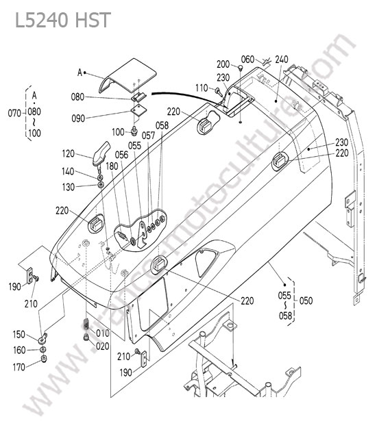 Capot moteur KUBOTA L5240