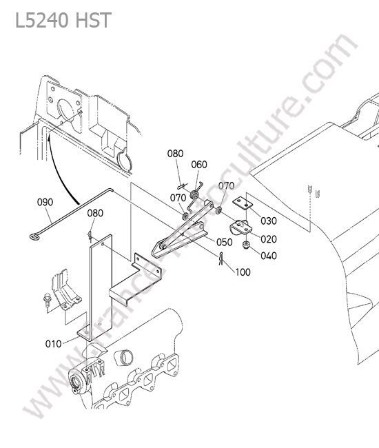 Charniere capot KUBOTA L5240