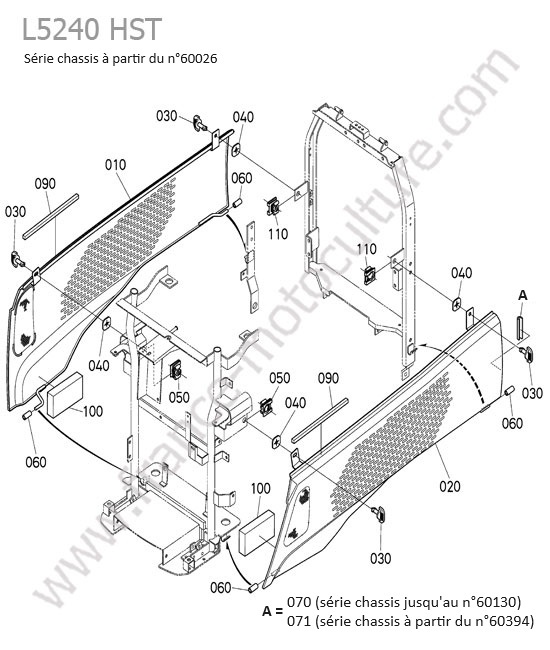 Couvercle lateral inferieur (apres 60026) KUBOTA L5240