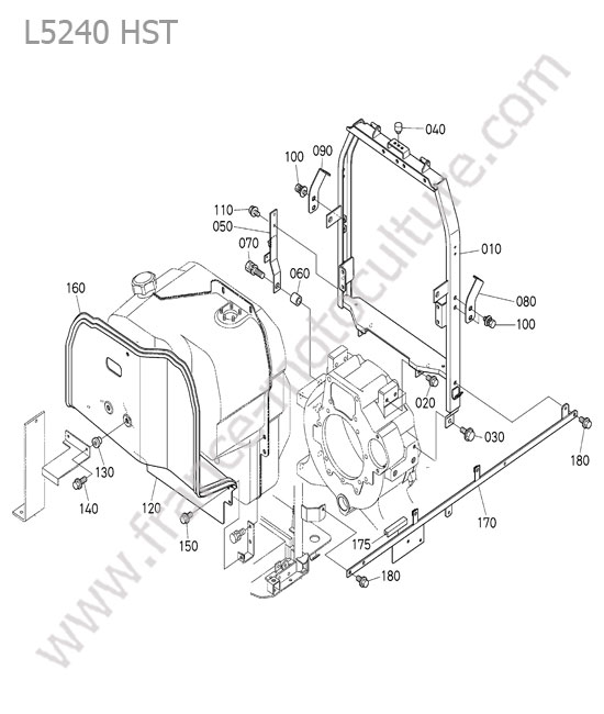 Bati / isolant capot KUBOTA L5240