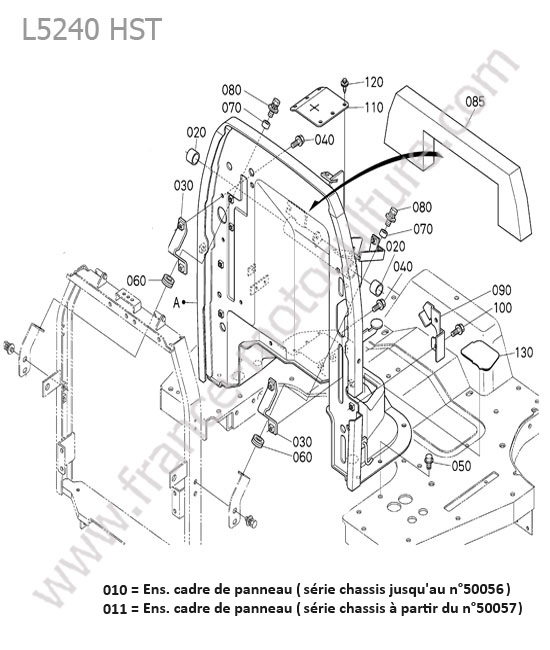 Cadre panneau KUBOTA L5240