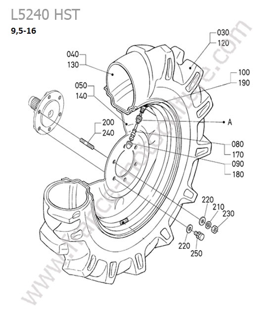 Roue avant 95-16 KUBOTA L5240