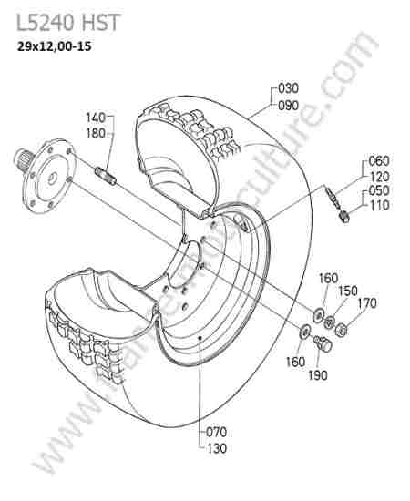 KUBOTA - L5240 : Roue avant 29*1200-15