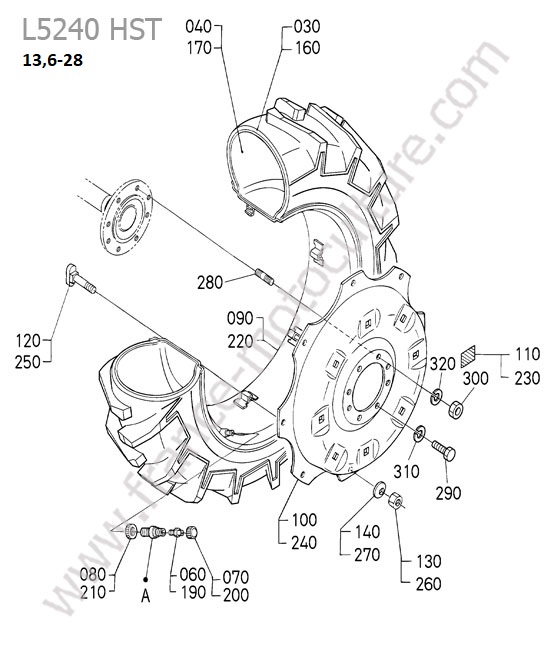 Roue arriere 136-28 KUBOTA L5240