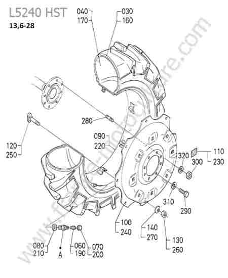 KUBOTA - L5240 : Roue arriere 136-28