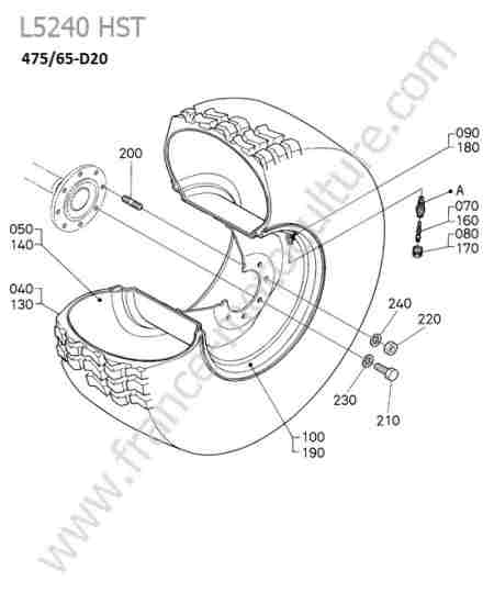 KUBOTA - L5240 : Roue arriere 475/65-d20