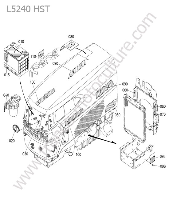 Etiquettes avant KUBOTA L5240
