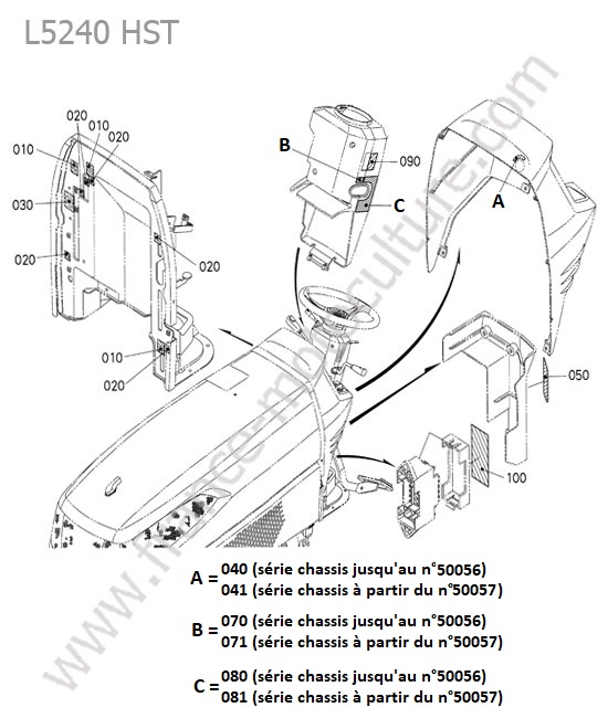 Etiquettes plateau KUBOTA L5240