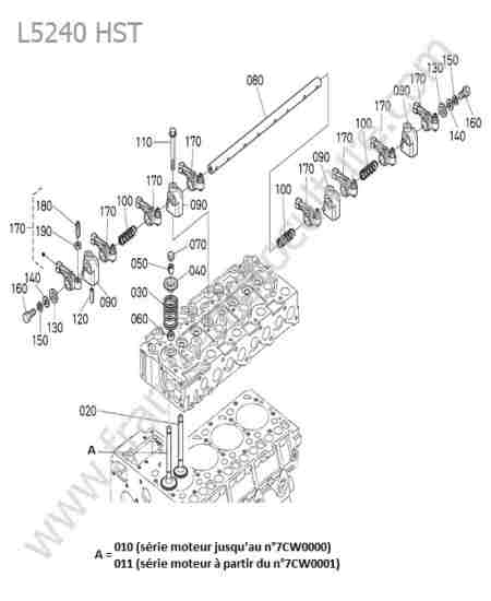 KUBOTA - L5240 : Soupapes - culbuteurs
