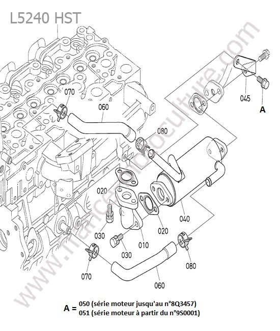 Refroidisseur egr KUBOTA L5240