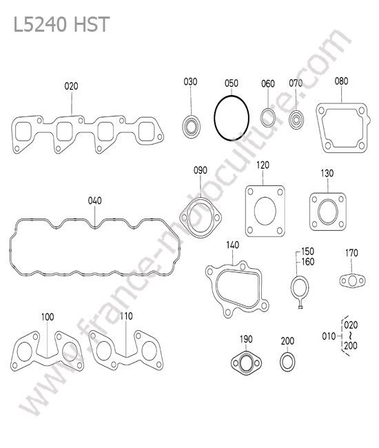 Jeu joints superieurs KUBOTA L5240