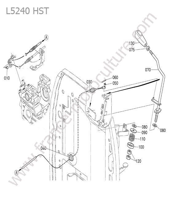 Levier accelerateur KUBOTA L5240