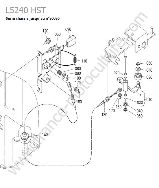 Levier accelerateur automatique avant 50056 KUBOTA L5240