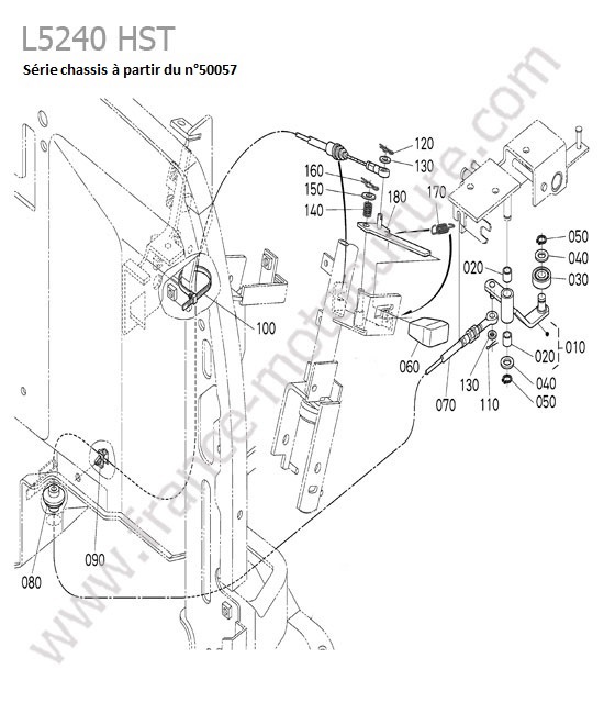 Levier accelerateur automatique apres 50057 KUBOTA L5240