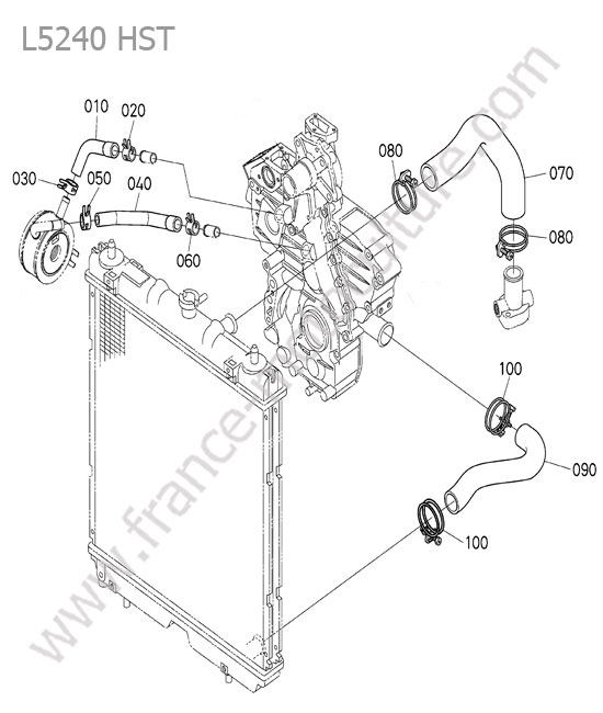Durite radiateur KUBOTA L5240
