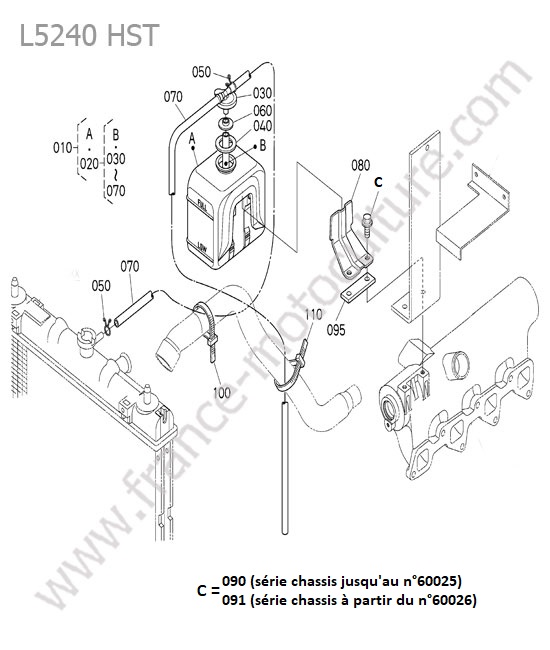 Reservoir radiateur KUBOTA L5240