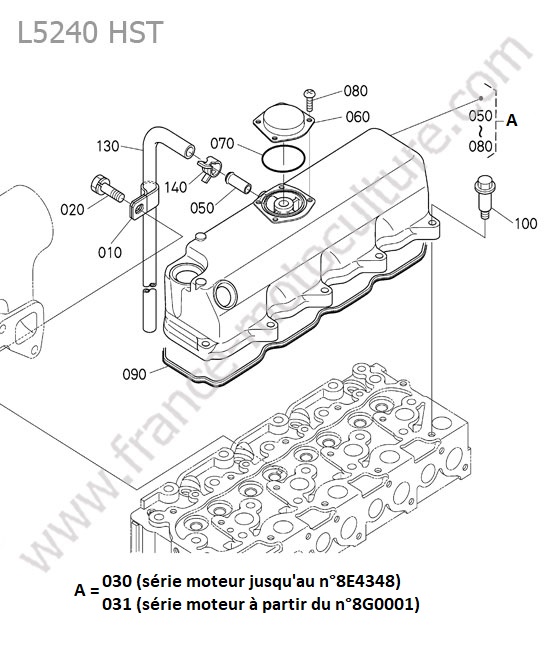 Couvre culasse KUBOTA L5240