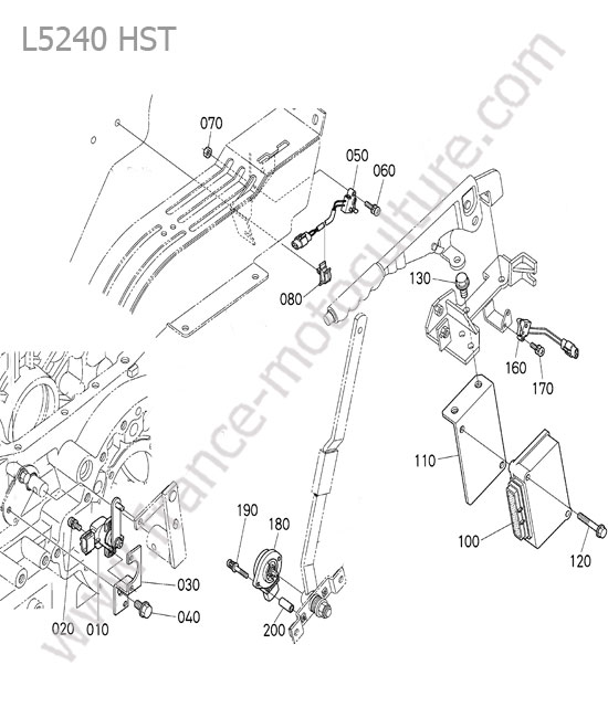 Commutateur arriere KUBOTA L5240