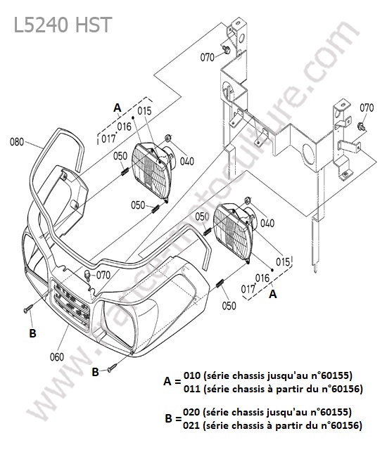 Phares avant KUBOTA L5240