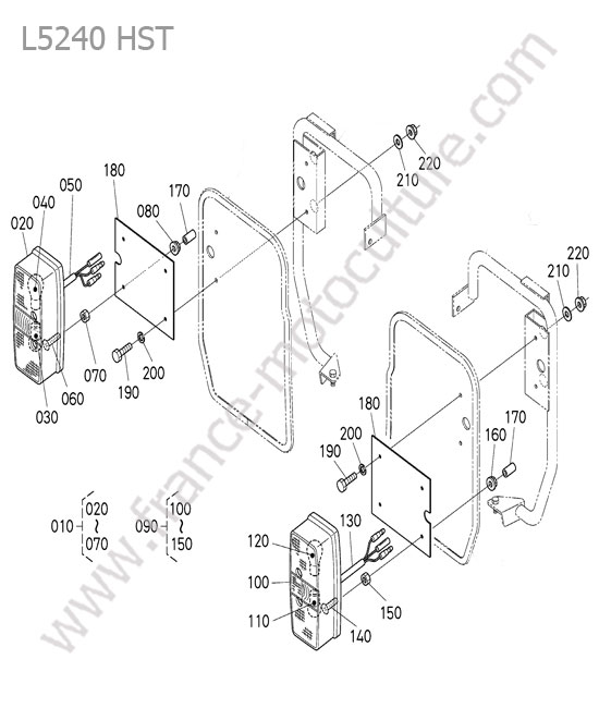 Feux clignotants avant KUBOTA L5240