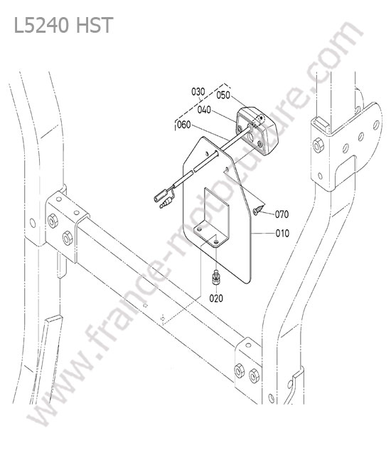 Plaque immatriculation - eclairage KUBOTA L5240