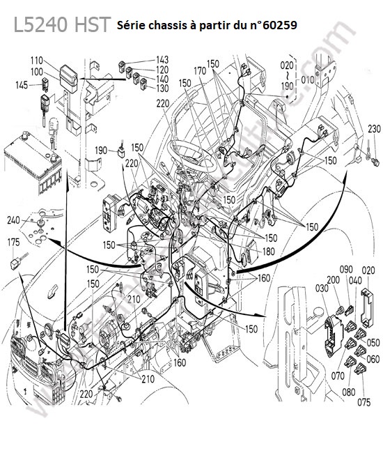 Faisceau electrique apres 60259 KUBOTA L5240