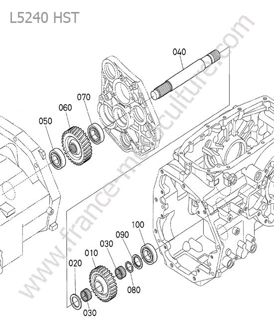 Arbre entrainement prise force KUBOTA L5240