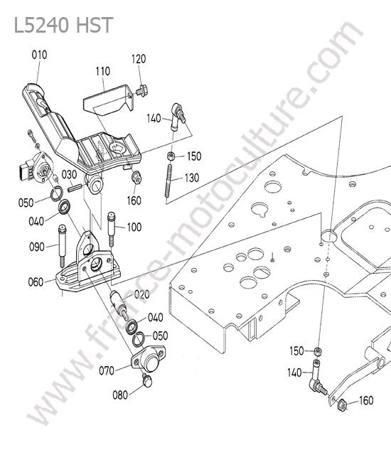 Pedale commande vitesse KUBOTA L5240