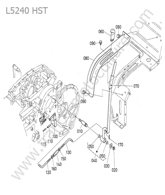 Levier changement gamme KUBOTA L5240