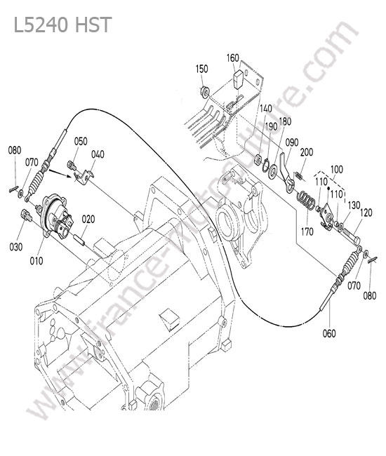 Levier embrayage prise force KUBOTA L5240