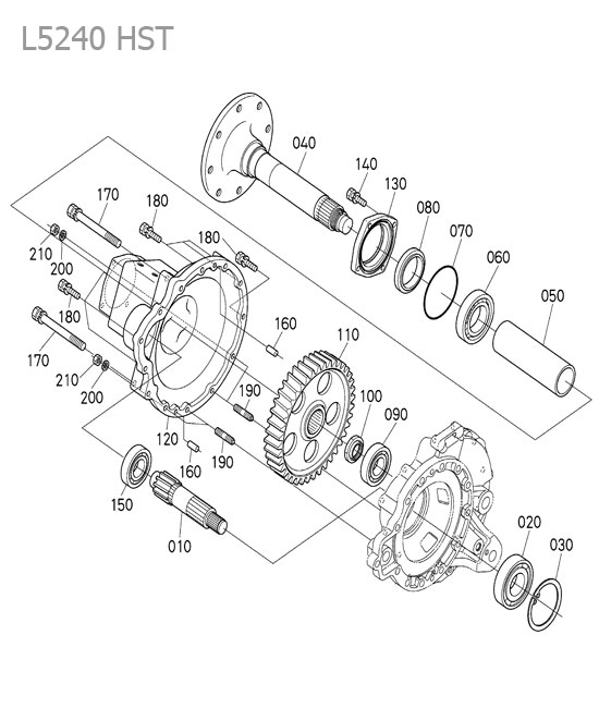 Pont arriere droit KUBOTA L5240