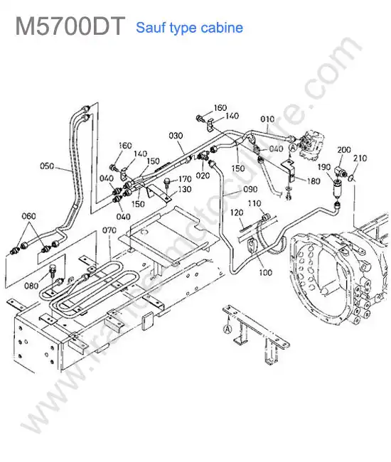 Circuit hydraulique / refroidissement KUBOTA M5700