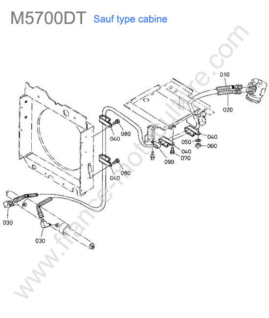 Tuyau direction / refoulement KUBOTA M5700