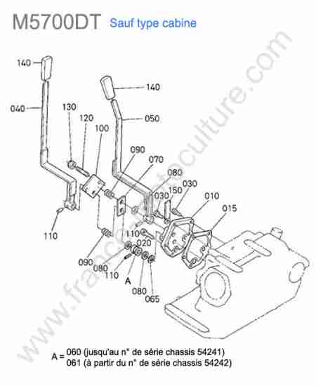 KUBOTA - M5700 : Levier controle position