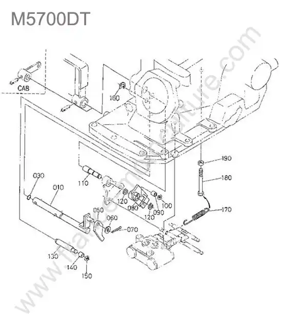 Arbre controle position KUBOTA M5700