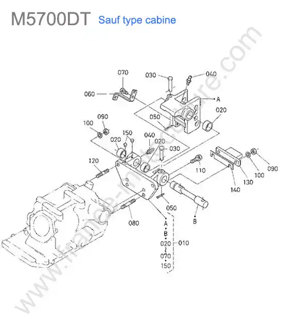 Support barre poussee KUBOTA M5700