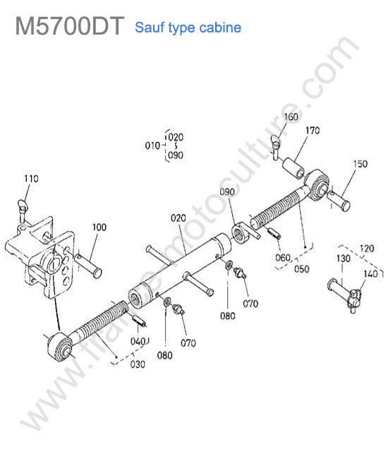 Barre de poussee / 3 points KUBOTA M5700