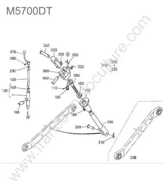 Chandelle droite KUBOTA M5700