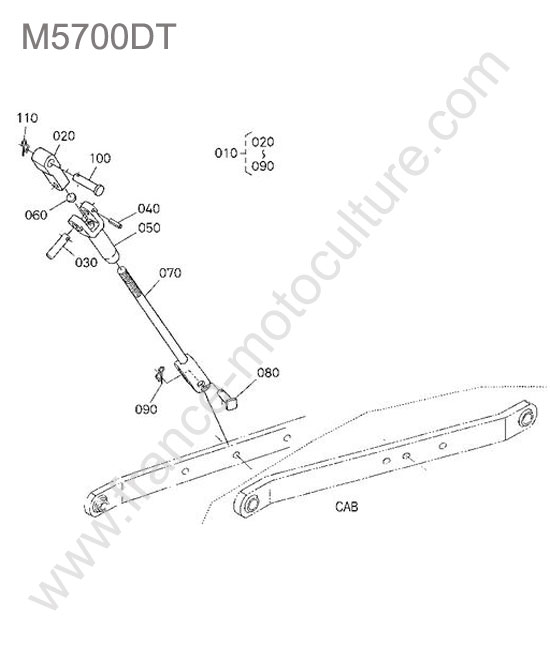 Chandelle gauche KUBOTA M5700