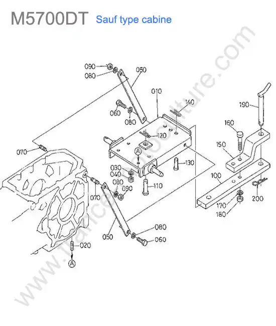 Attelage arriere KUBOTA M5700