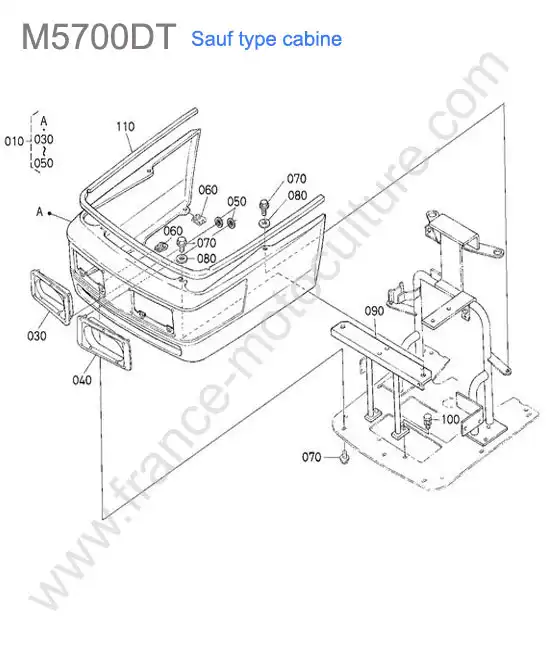 Calandre avant KUBOTA M5700