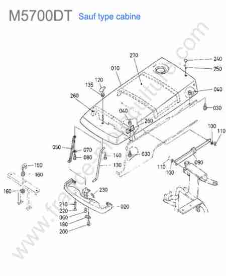 KUBOTA - M5700 : Capot moteur