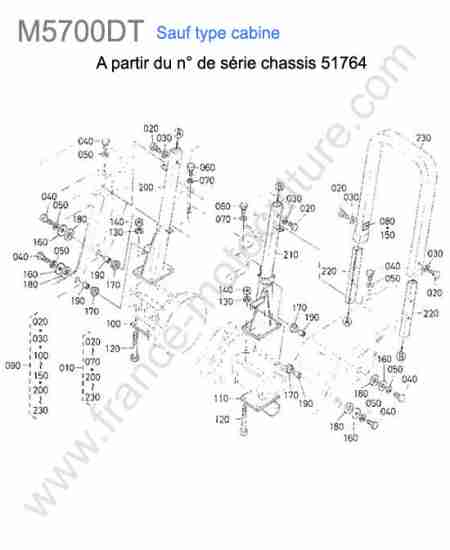 KUBOTA - M5700 : Arceau > 51764
